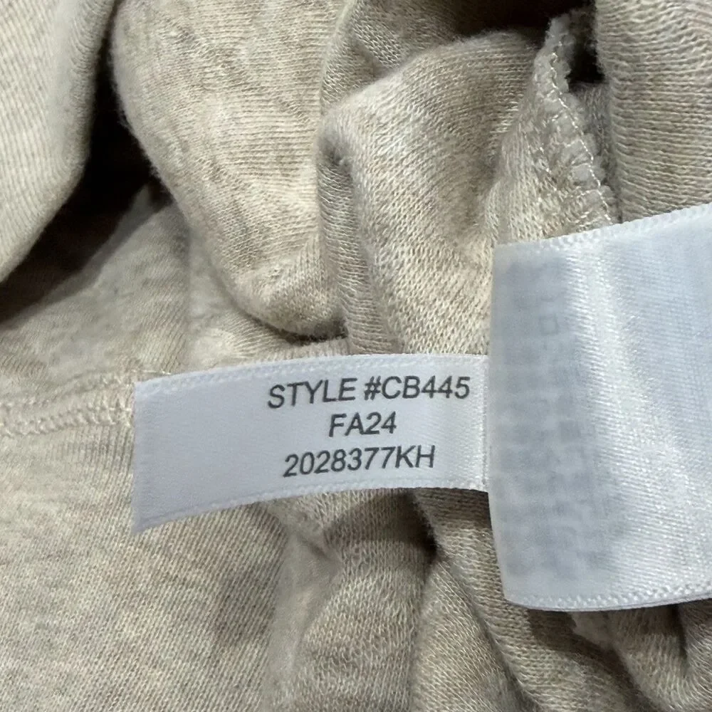 J. Crew Quilted Crewneck Sweatshirt Men’s XXL Oatmeal Beige Pullover Preppy Cozy